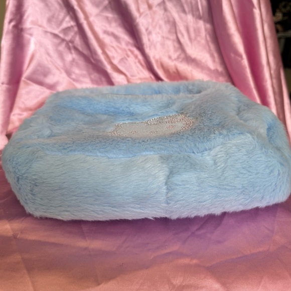 Fluffy Blue Handbag with Rhinestone Hello Kitty Design - Picture 8 of 11